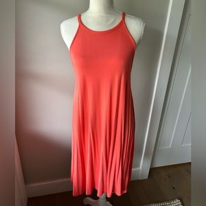 Old Navy coral halter swing dress-size S TALL